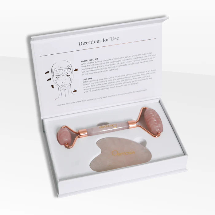 Osmosis Rose Quartz Facial Roller & Gua Sha Set