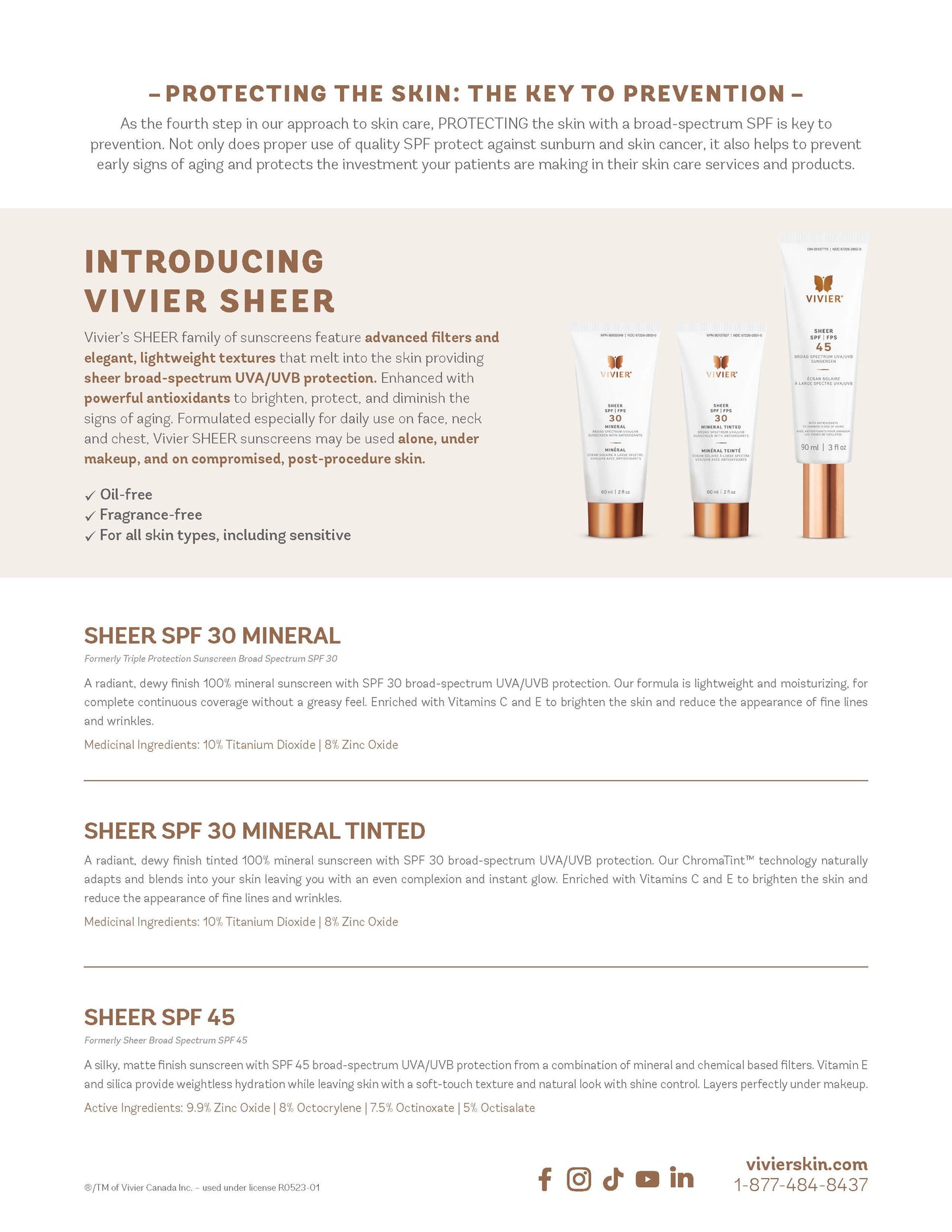 Vivier Sheer SPF 30 Mineral Tinted Sunscreen